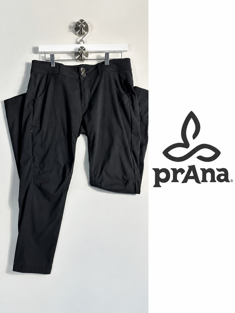 prAna Halle Black Convertible Roll-Up Hiking Pants Women’s Size 10